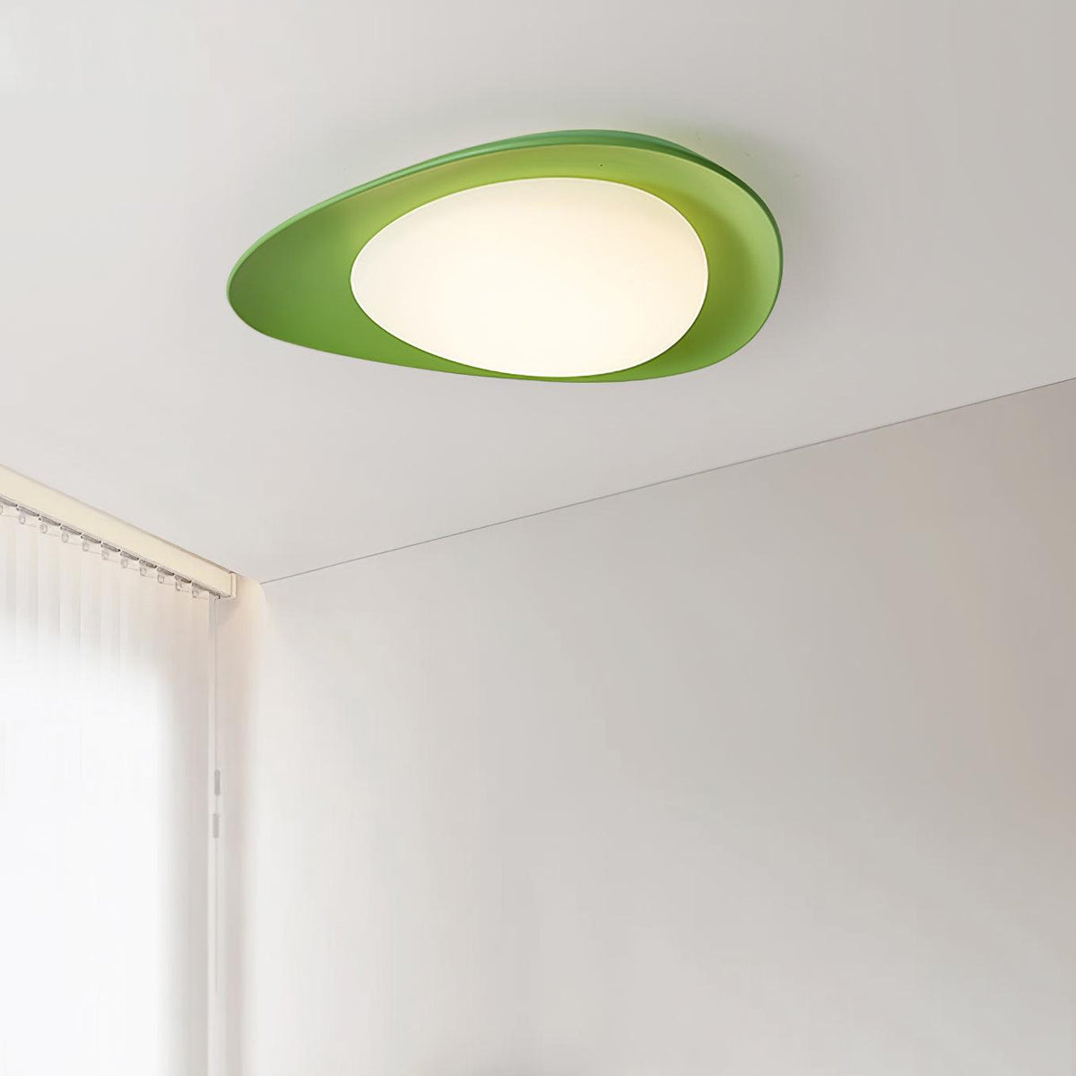 Blex Ceiling Lamp Green&Beige Pebble Shape