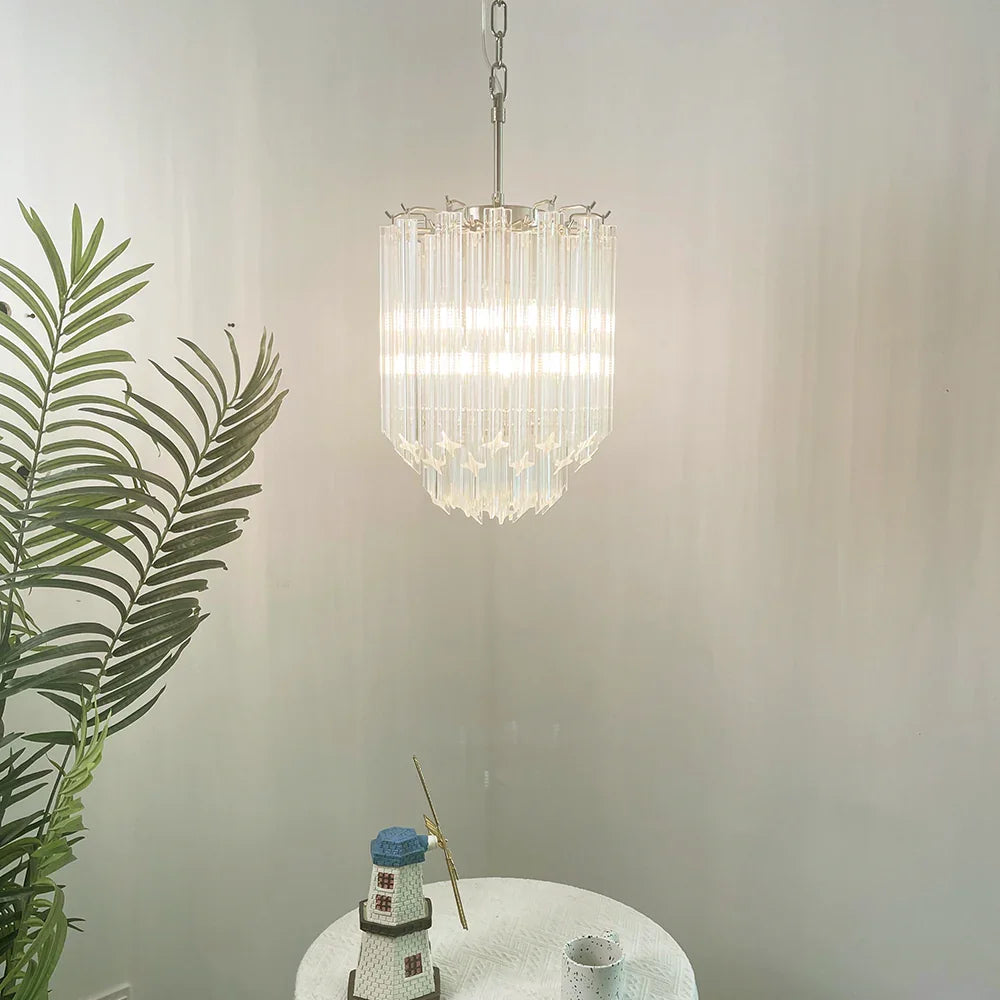 Quadriedri Murano Prisms Transparant Chandelier
