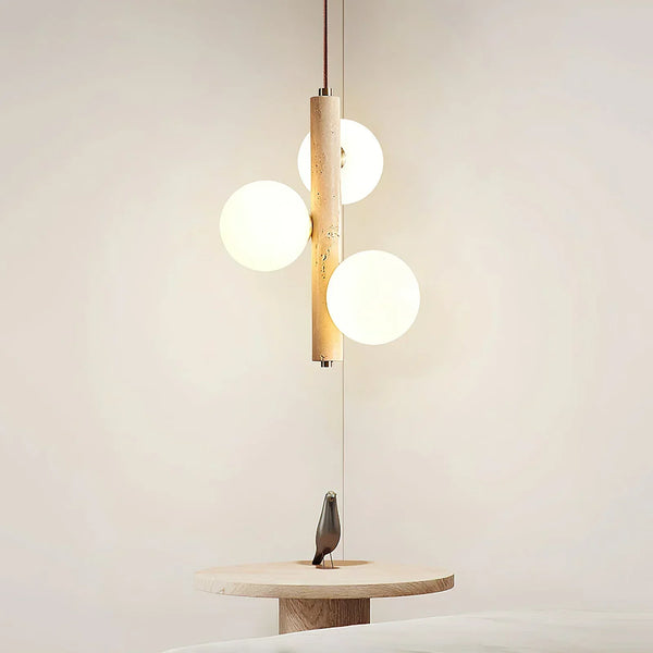 Travertine Ball Spheres Pendant Lamp