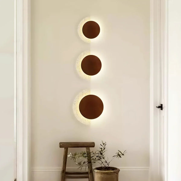Travertine Crescent Halo Wall Sconce