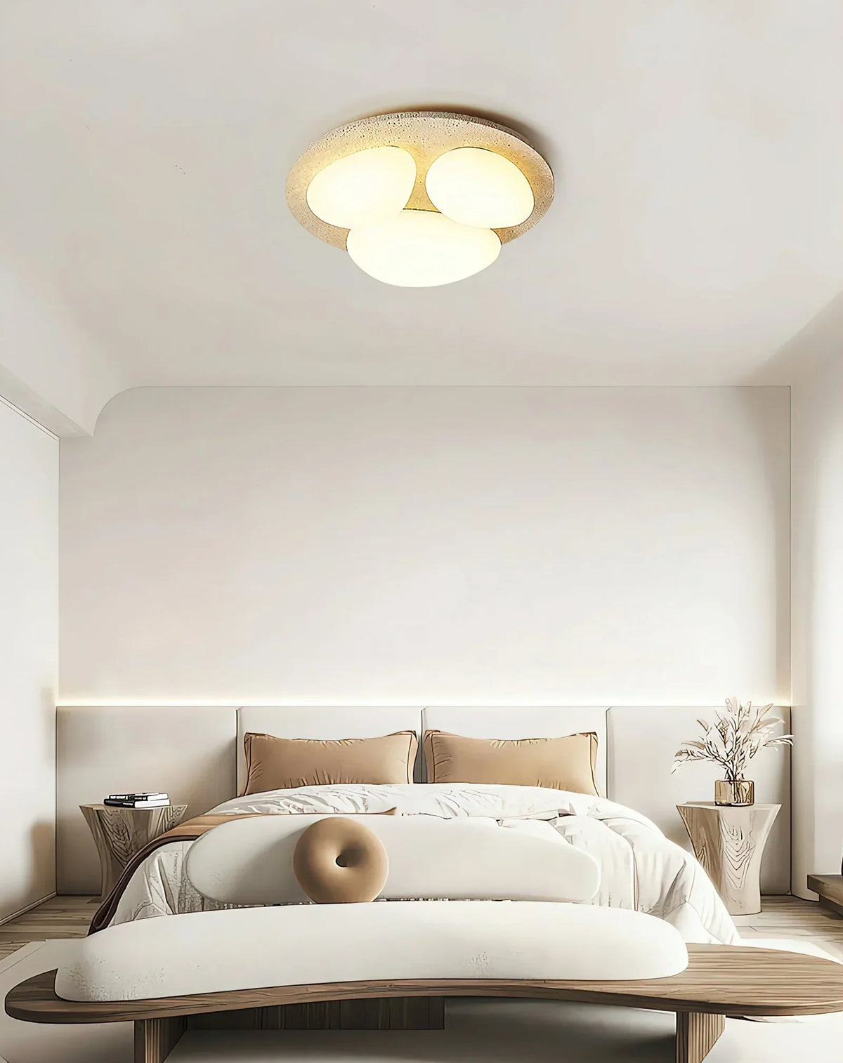 Travertine Glaze Round Ceiling Lamp