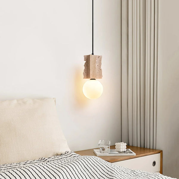 Travertine Irregulate Terra Orb Pendant Lamp