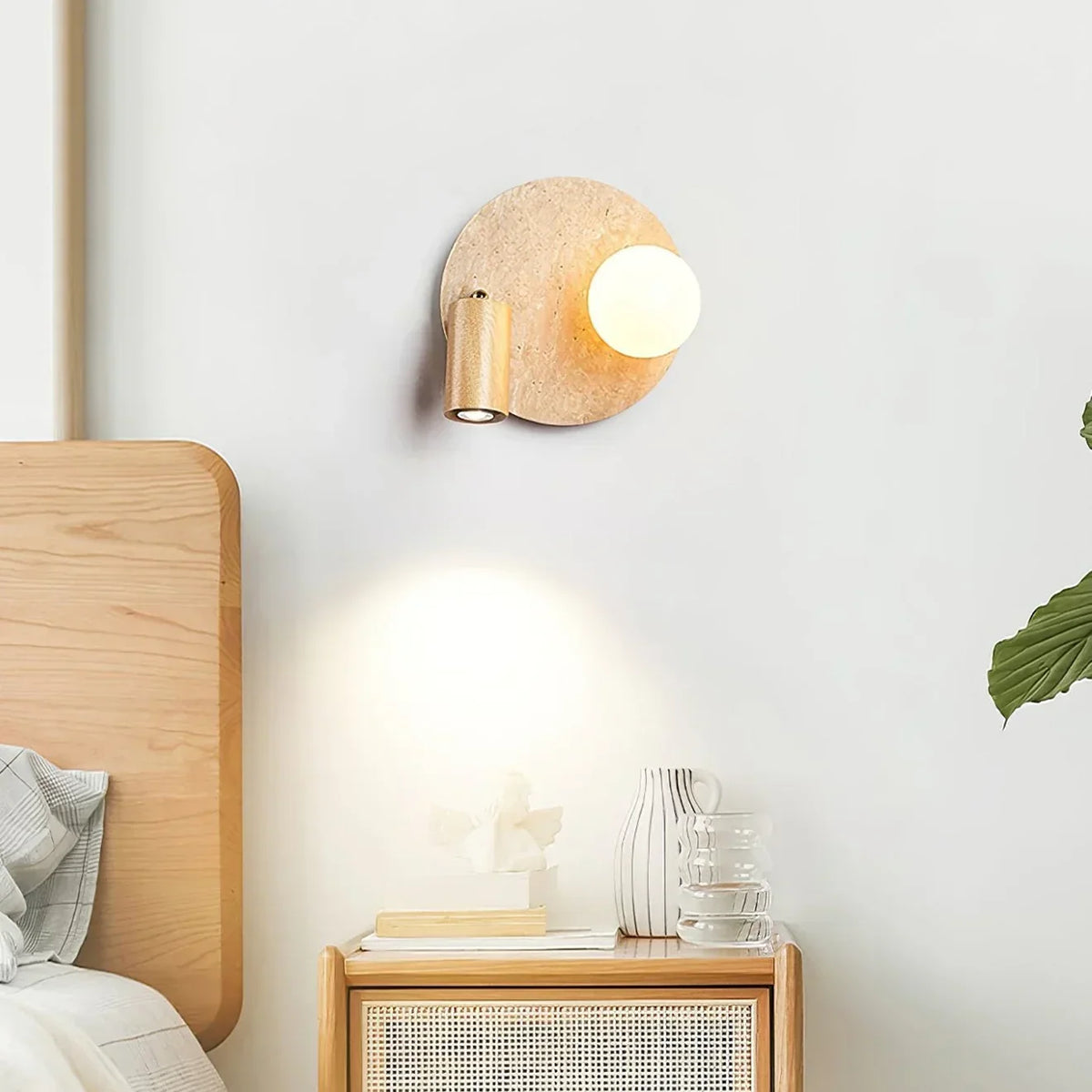Travertine Lunara Duo Rotating Wall Light