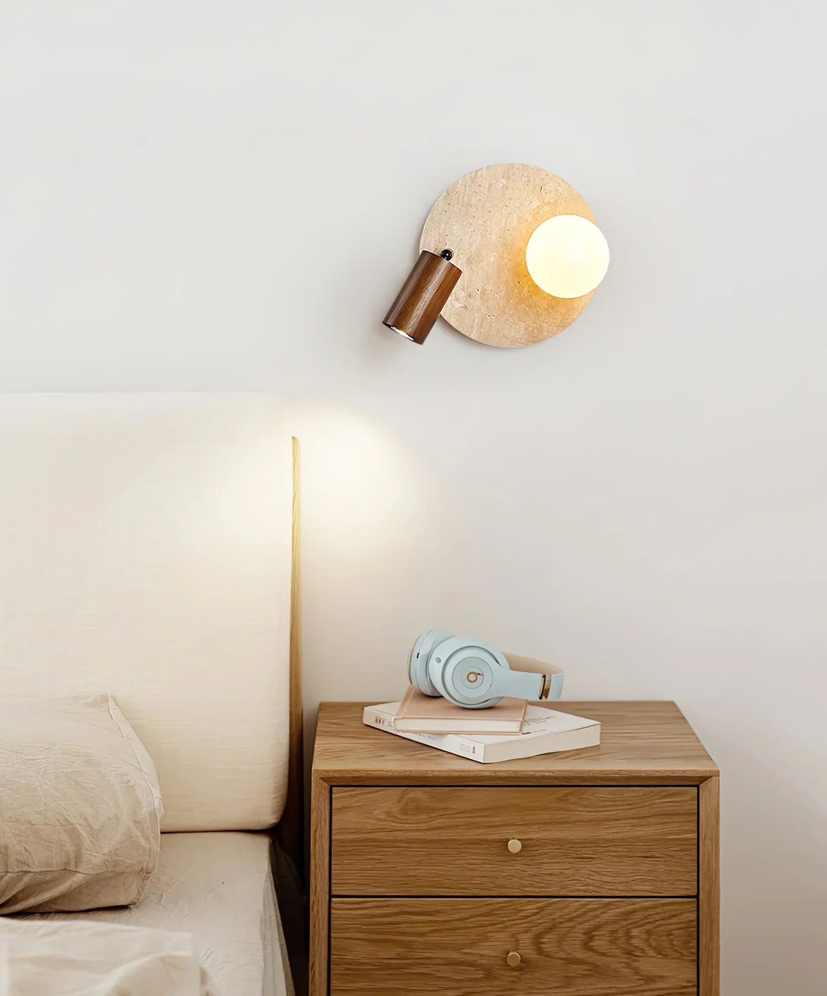 Travertine Lunara Duo Rotating Wall Light
