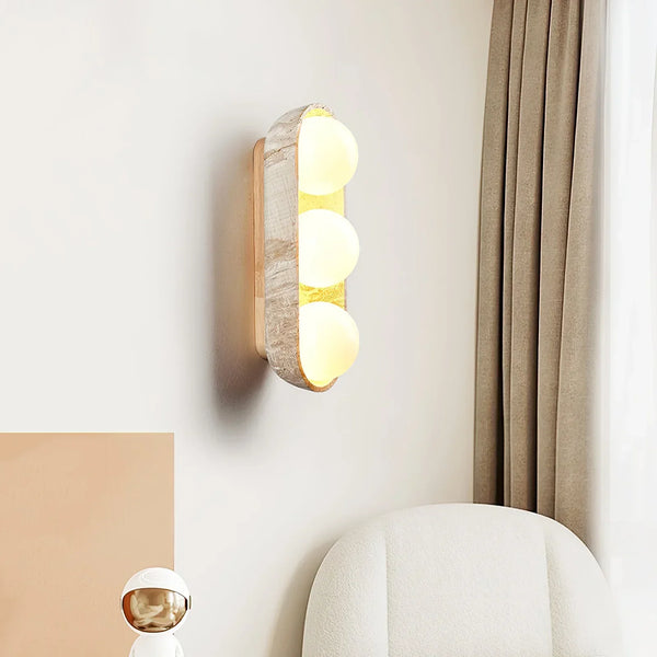 Travertine Solstice Trio Wall Sconce