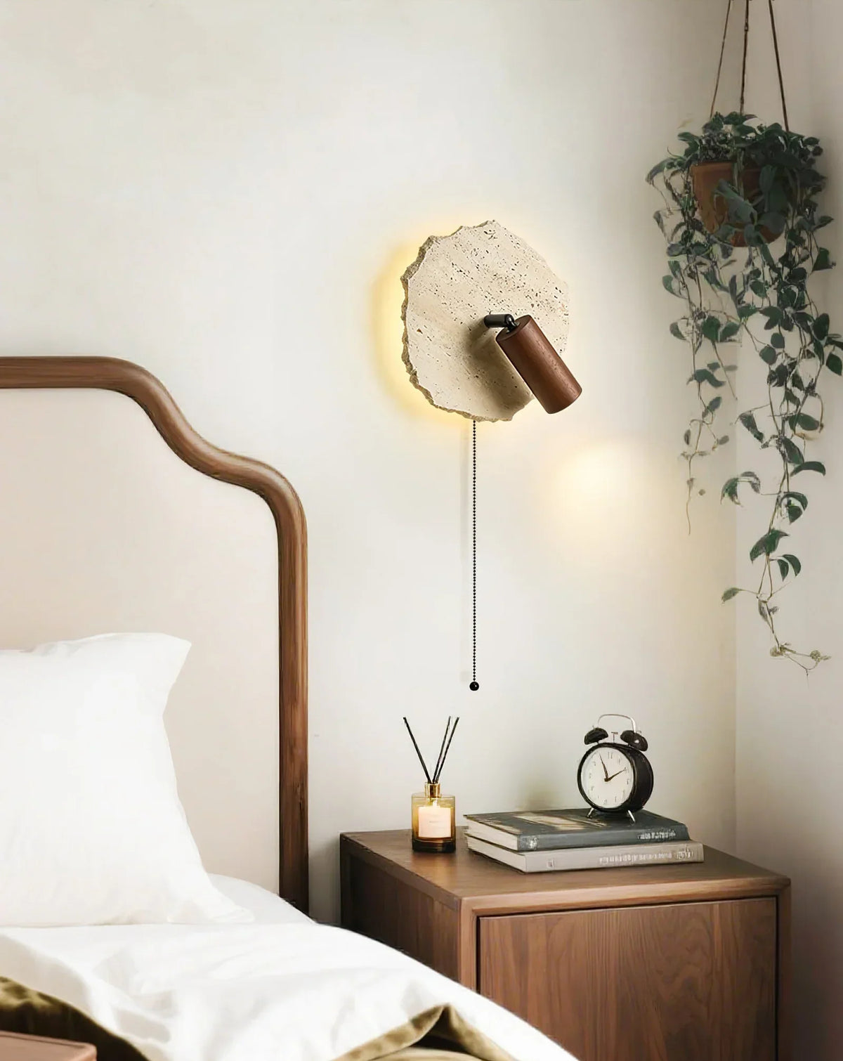 Travertine Thalos Irregular Round Wall Light
