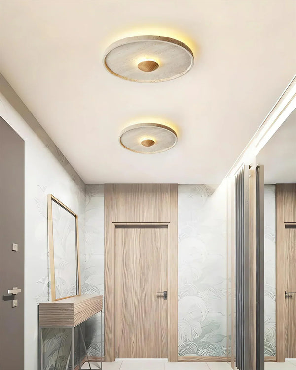Travertine Tranquil Aura Disc Ceiling Light