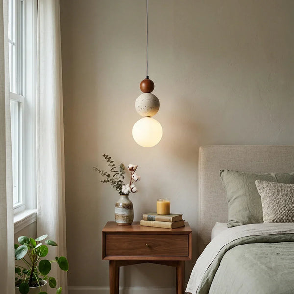 Travertine Trio Orb Pendant Lamp