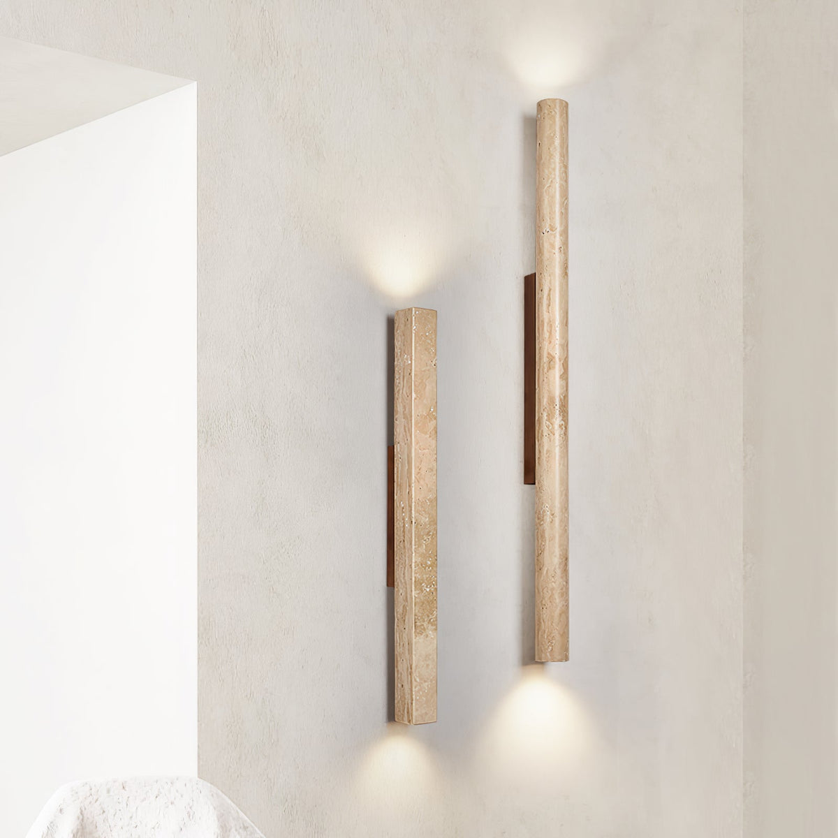 Column Travertine Wall Light
