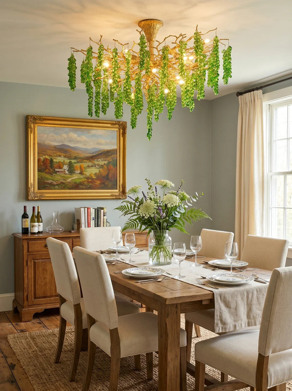 Tree Branch Glass Grape Chandelier