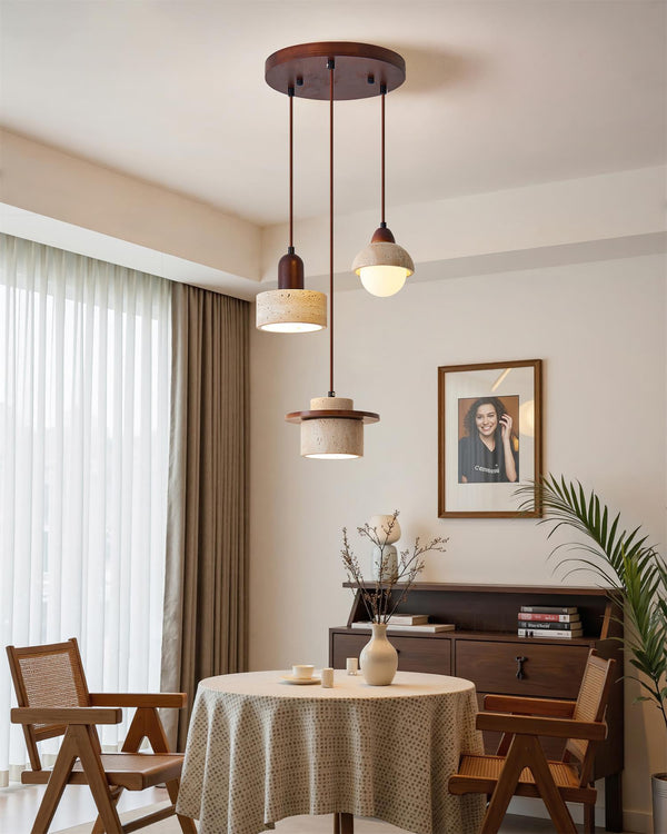 Lunara Multi-Light Pendant Lamp Set Travertine