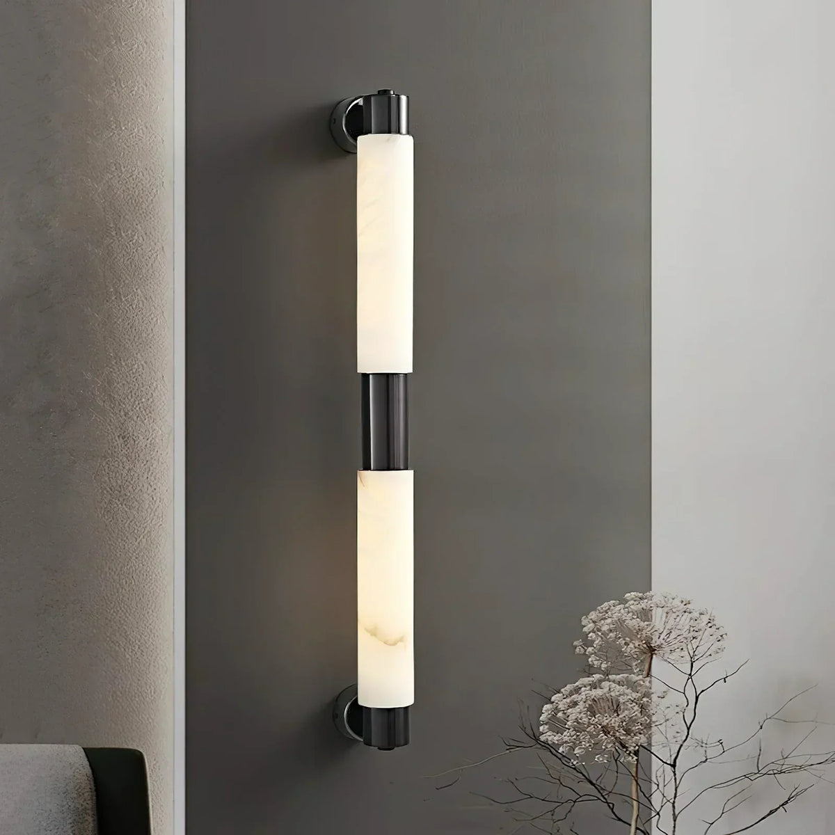 Tube Alabaster Wall Sconce