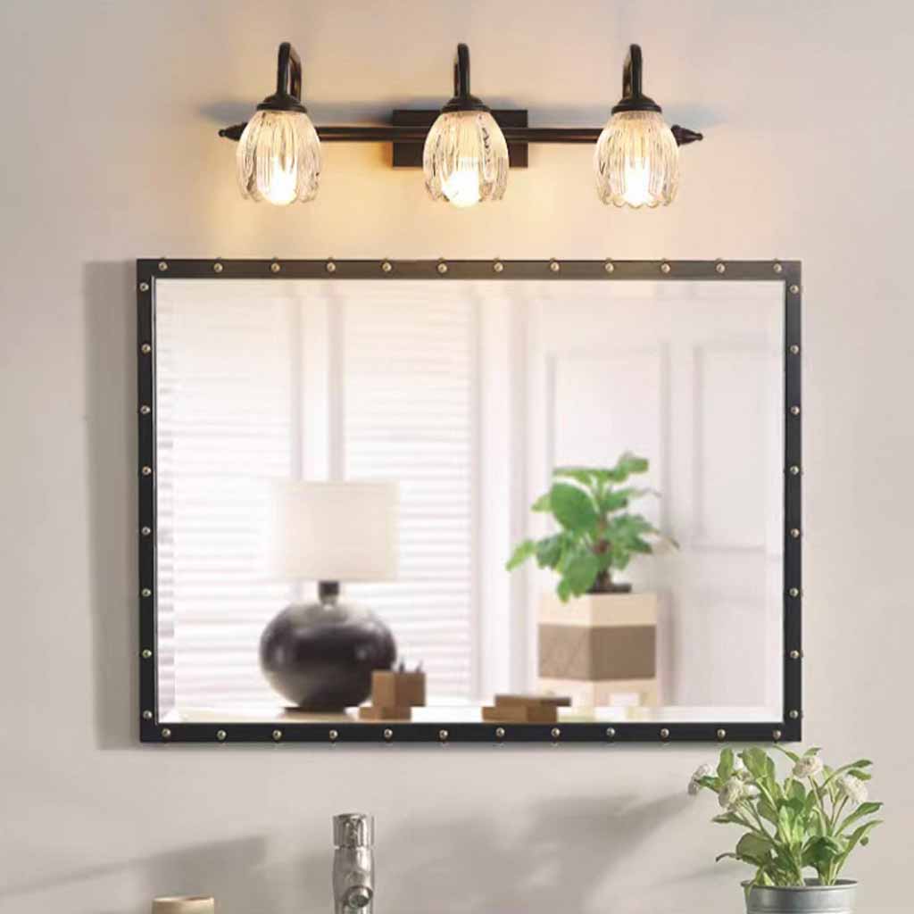 Tulip Wall Sconce Glass Vanity Light for Black