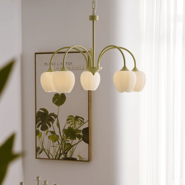 Eiraine Chandelier Tulip Matcha Glass