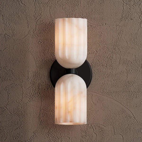 Uraeeth Double Brass Alabaster Wall Lamp