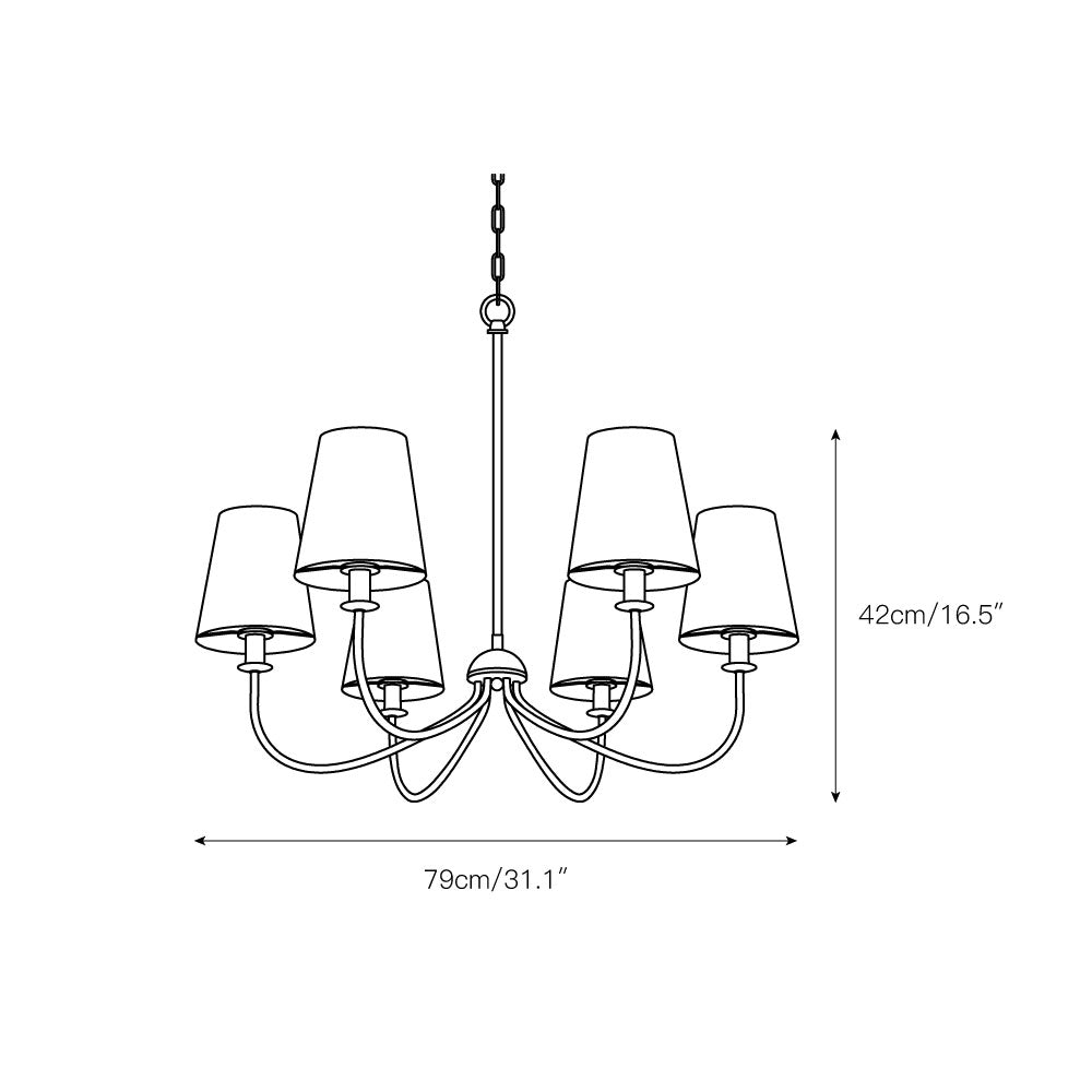 Icarisra Vintage Industrial Brass Fabric Chandelier