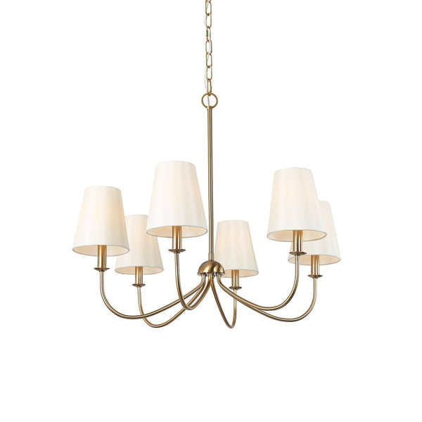 Icarisra Vintage Industrial Brass Fabric Chandelier