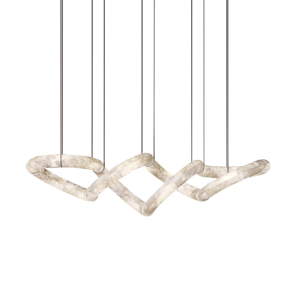 Syrinan Luxe Ring Leather Alabaster Chandelier