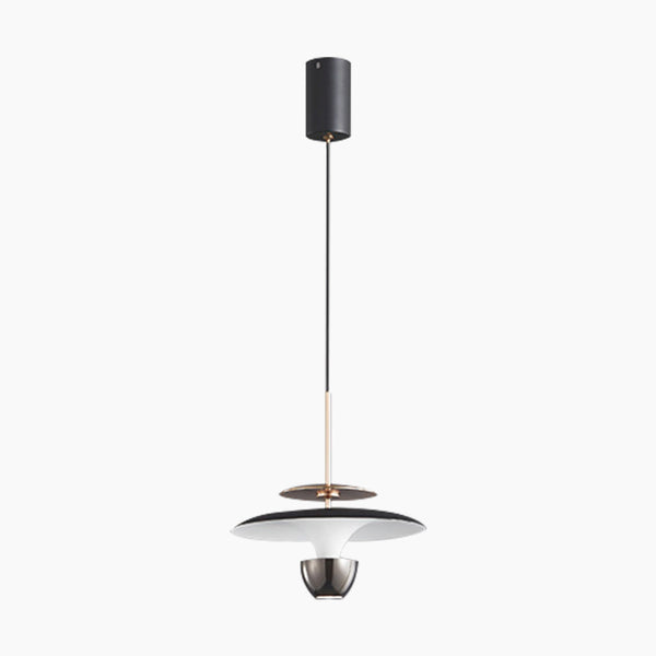 Pendant Light Small UFO Modern with Integrated LED, Black/Gold