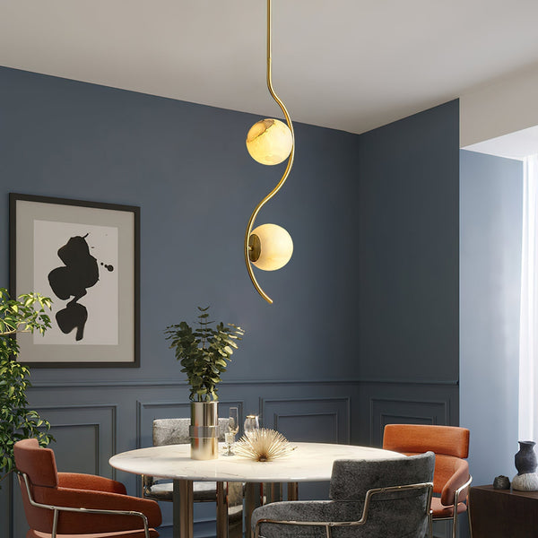 Civenan Curved Alabaster Pendant Lamp