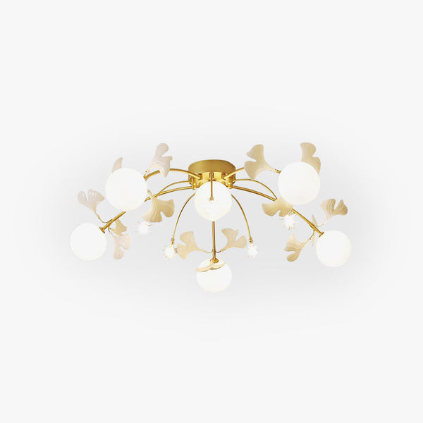 Olivia Nordic Multi Globe Metal/Ceramic Flush Mount Ceiling Light, White/Gold