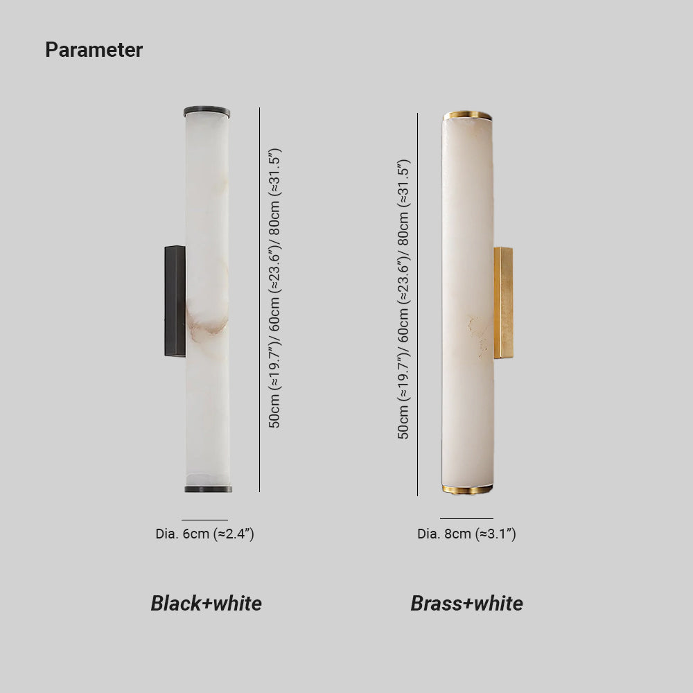Kristy Alabaster Vertical Cylindrical Wall Lamp