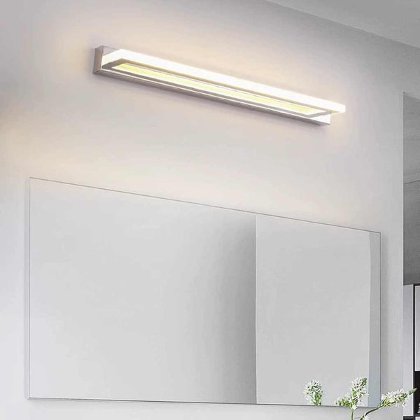 Vanity Mirror Sconce Wall Light Minimalist Rectangle LED, Chrome