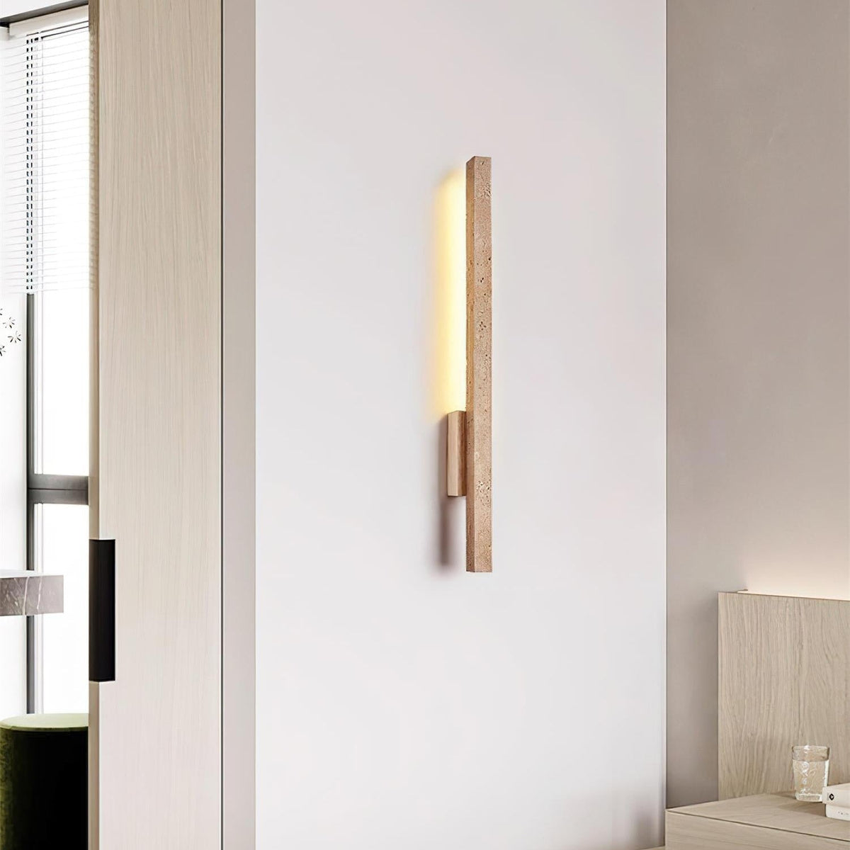 Opalyn Slim Travertine Wall Lamp