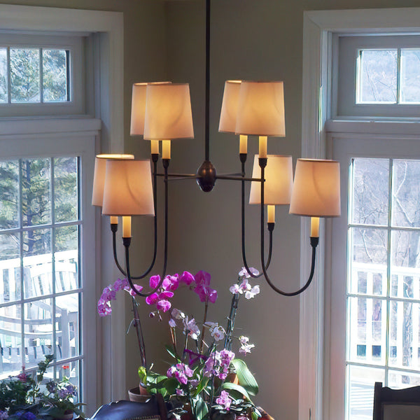 Nyshair Vintage Industrial Brass Fabric Chandelier