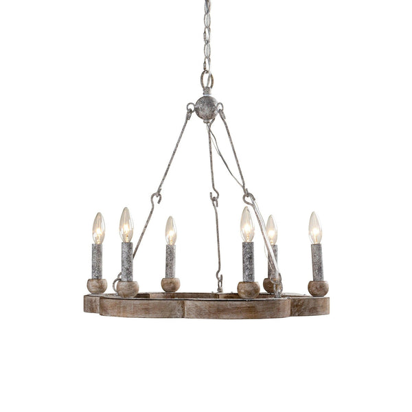 Mysilora Vintage Industrial Wheel Wood Chandelier