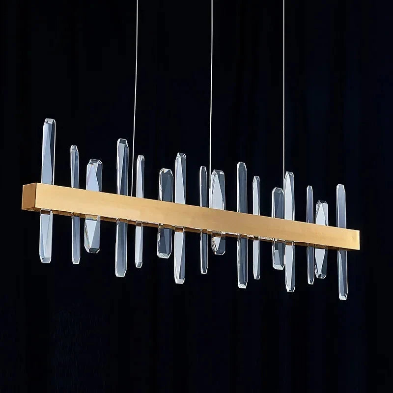Vetra Gold Rectangular Crystal Chandelier