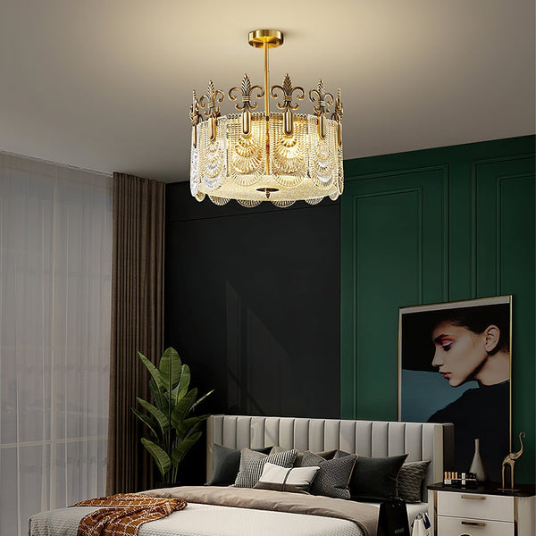 Cashaor Postmodern Luxury Brass Glass Chandelier