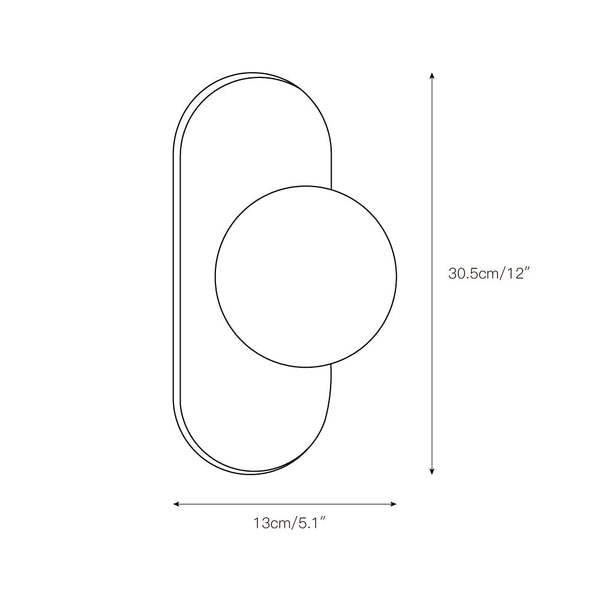 Evenara Oval Marble Glass Wall Lamp