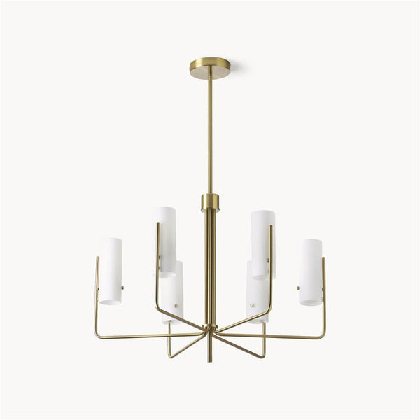 Ivraeus Vintage Industrial Brass Glass Chandelier