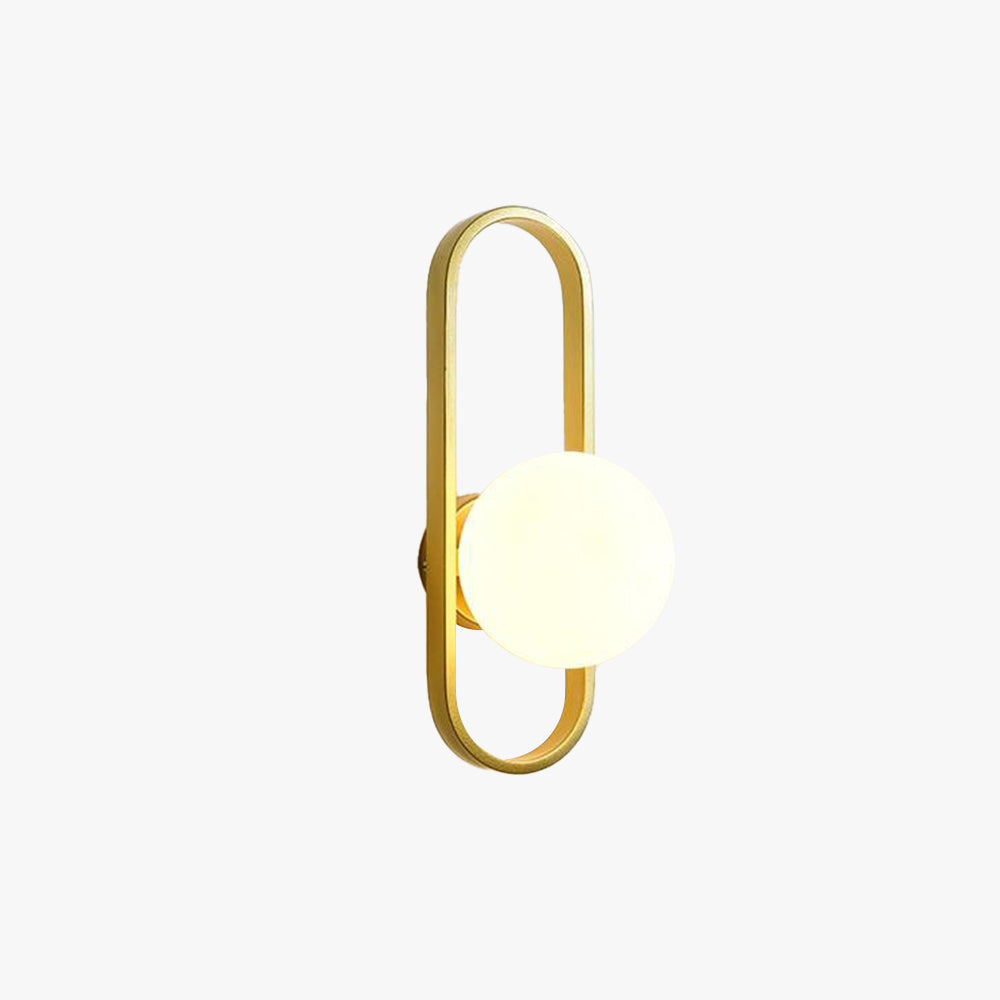 Valentina Modern Globe Bedside Wall Lamp Mount for Bedroom & Reading Room, Gold/Black