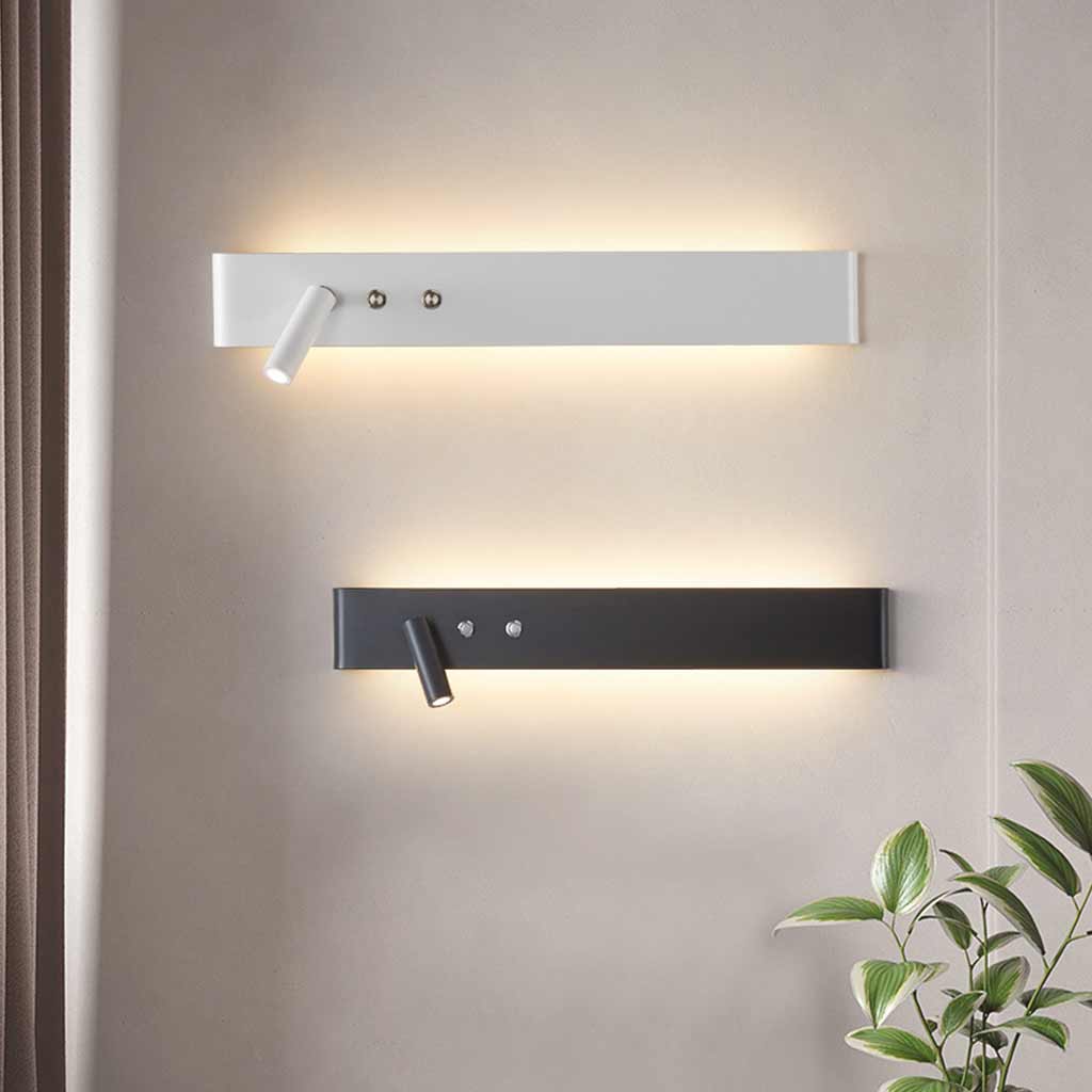 Wall Bedside Lamp Spotlight Linear Rectangle, Black / White