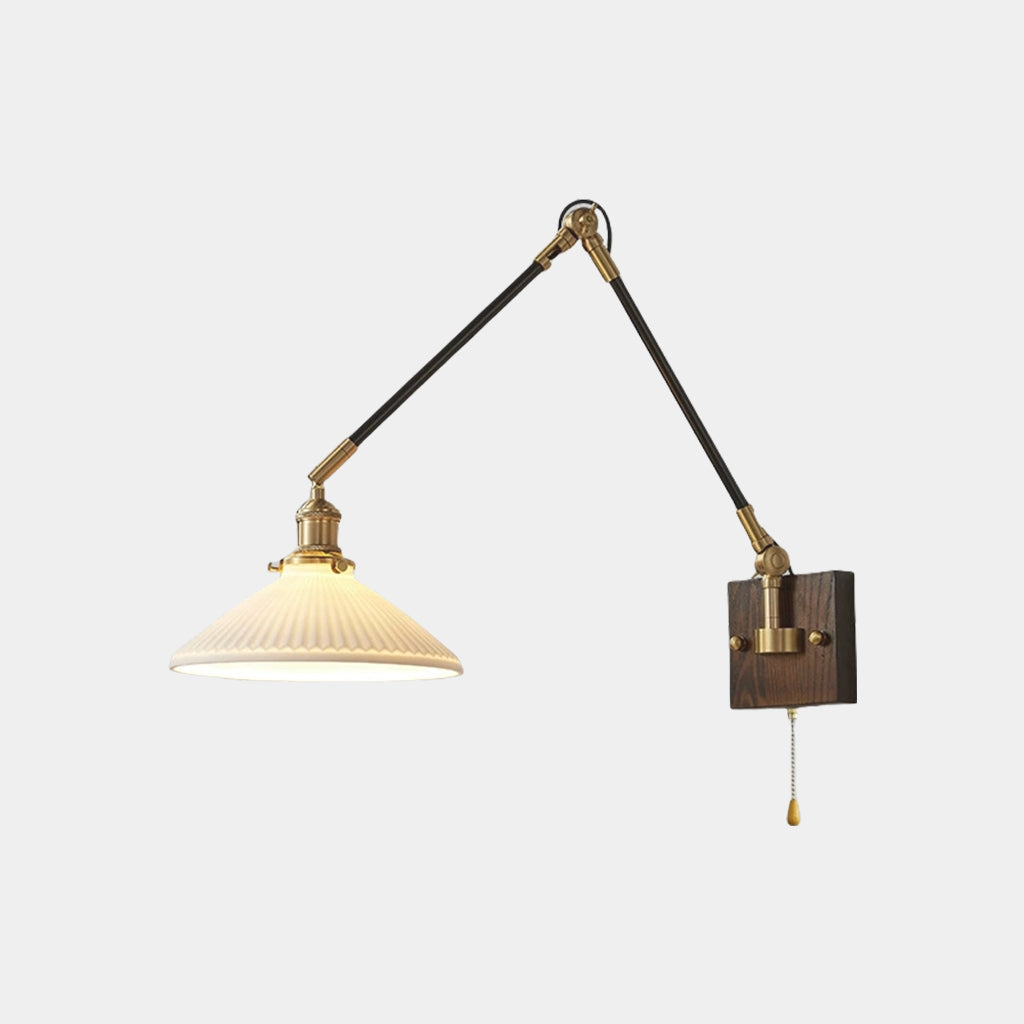 Wall Lamp Vintage Adjustable Swing Arm with Pull Chain