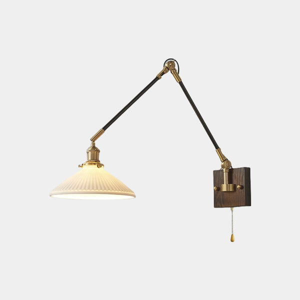 Wall Lamp Vintage Adjustable Swing Arm with Pull Chain