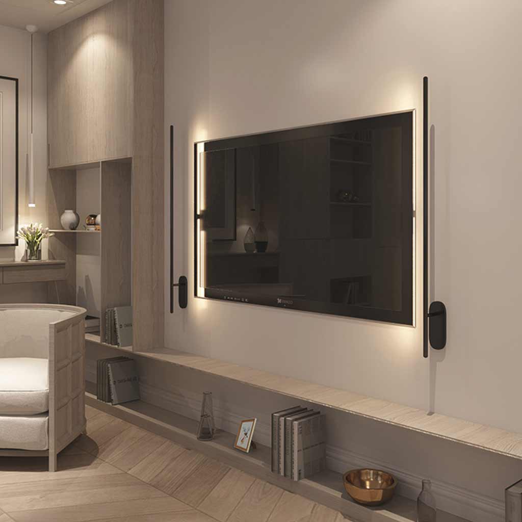 Wall Light Minimalist Linear LED for Picture/Painting, Black
