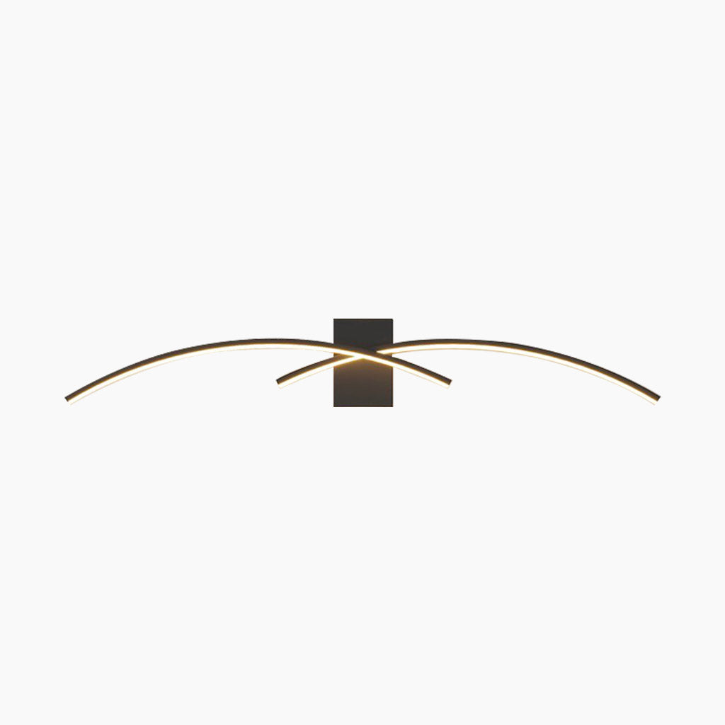 Wall Light Nordic Minimalist Unique Wavy Linear LED, White/Black