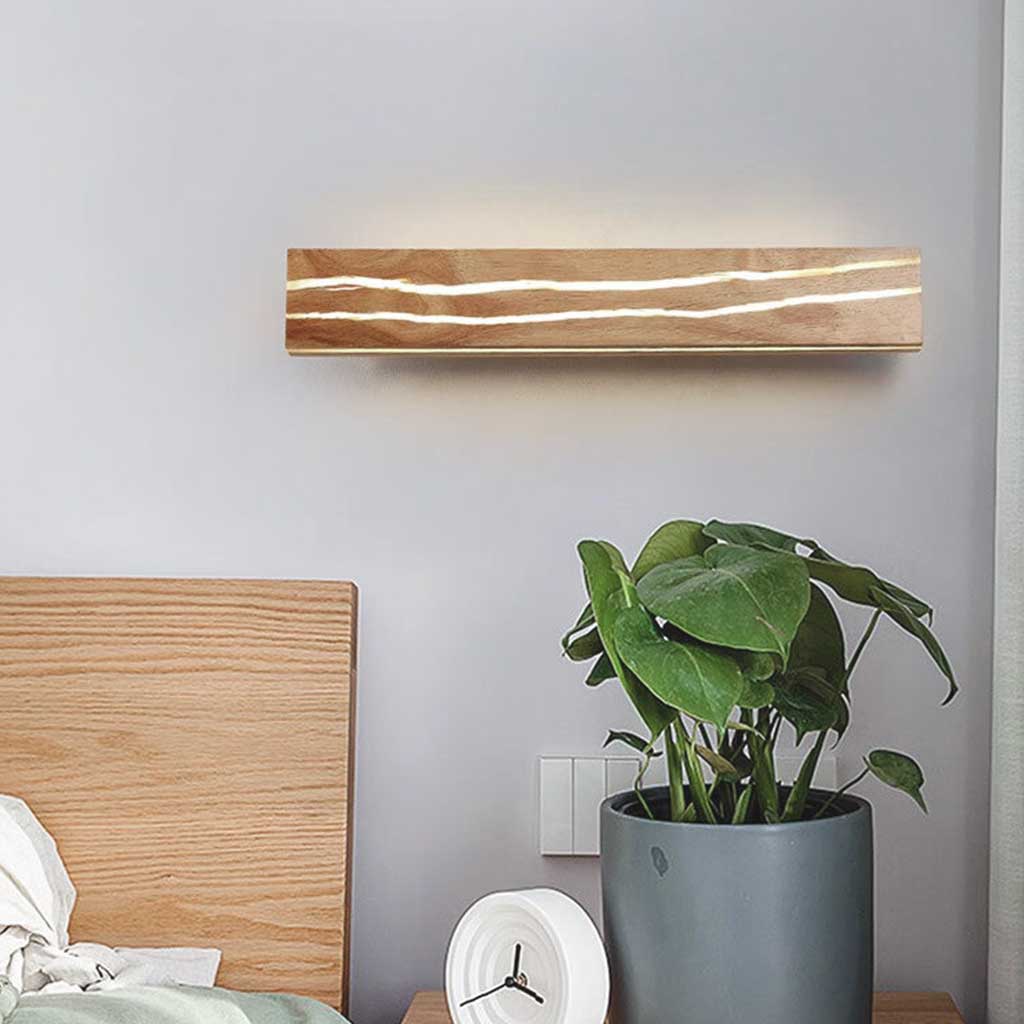 Wall Sconce Light Unique LED Japanese Wooden