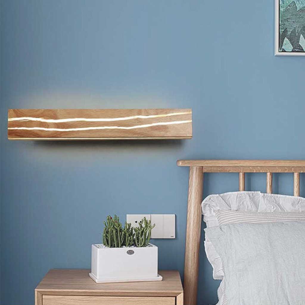Wall Sconce Light Unique LED Japanese Wooden