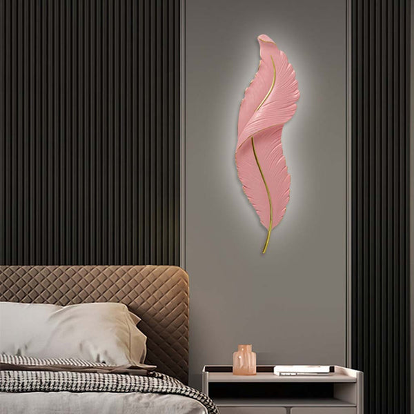 Wall Sconce Lamp Modern Resin Feather LED Dimmable, 4 Colors