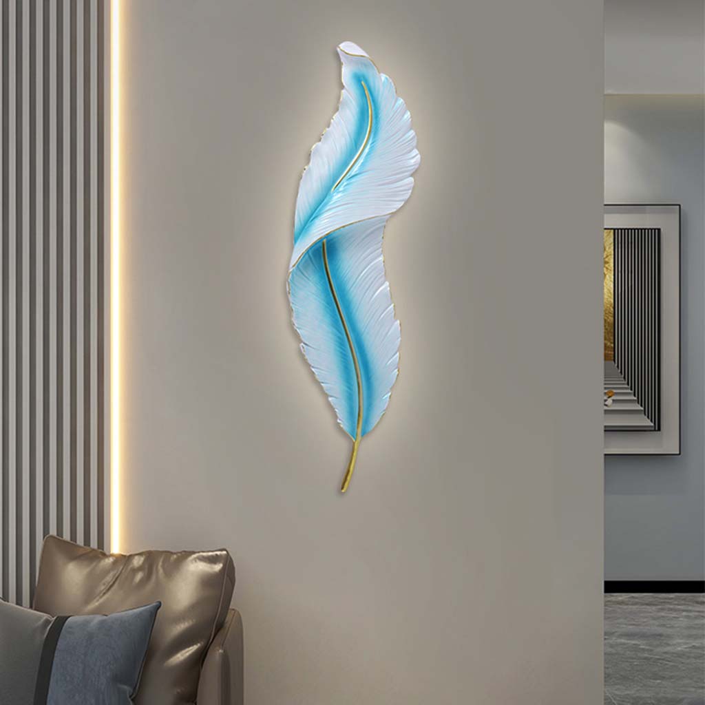 Wall Sconce Lamp Modern Resin Feather LED Dimmable, 4 Colors