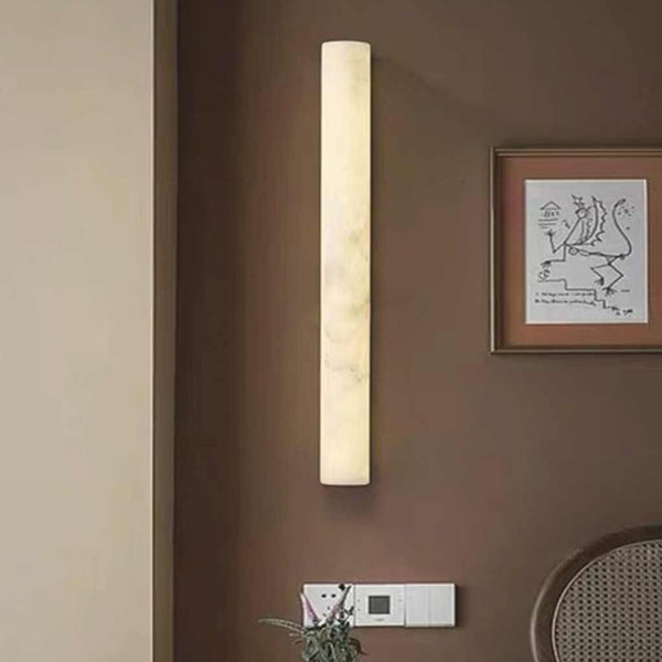 Wall Sconce Light Linear Vertical Marble LED, White