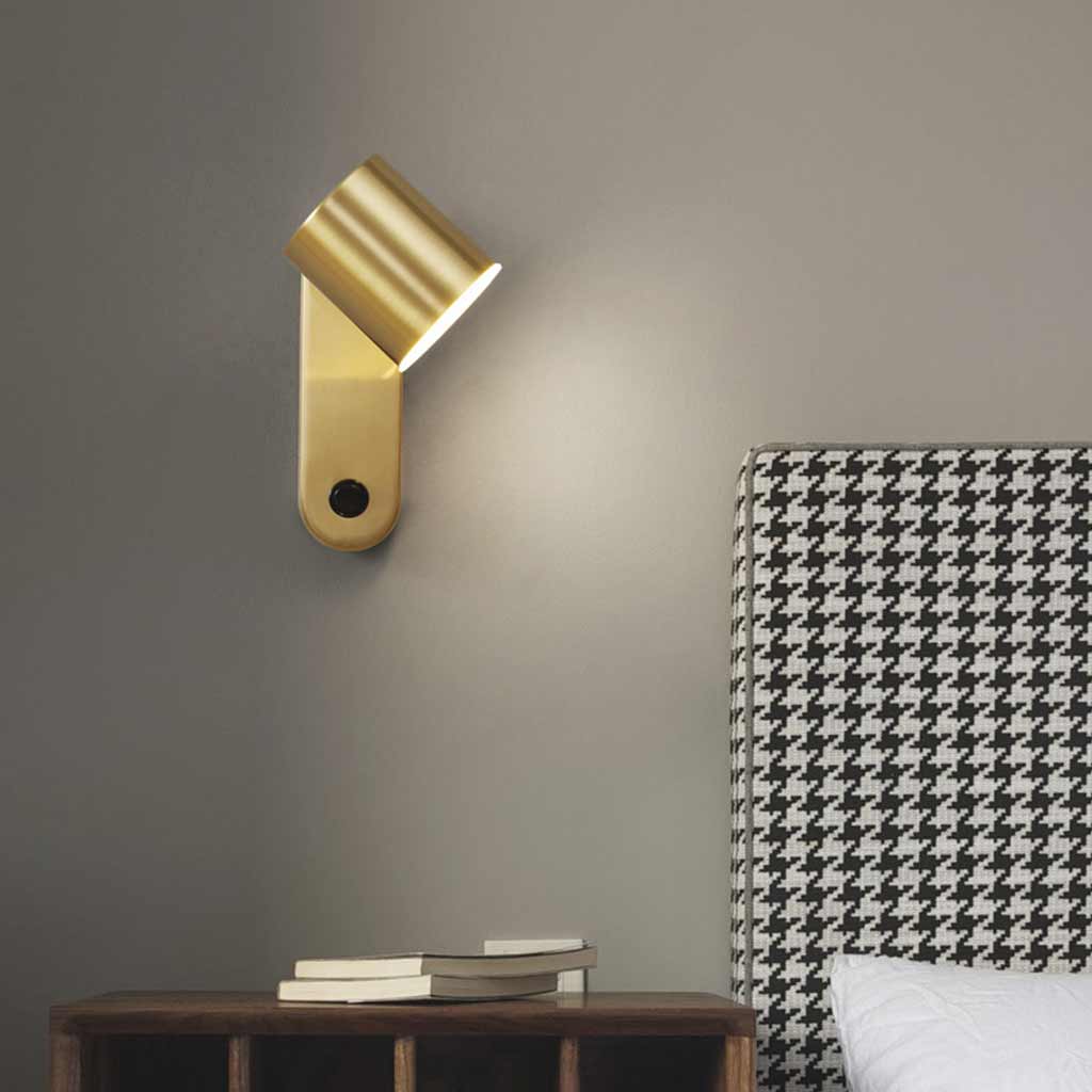 Wall Sconce Light Modern Copper Rotating LED, Black / Gold