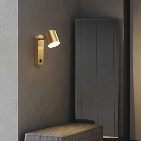 Wall Sconce Light Modern Copper Rotating LED, Black / Gold