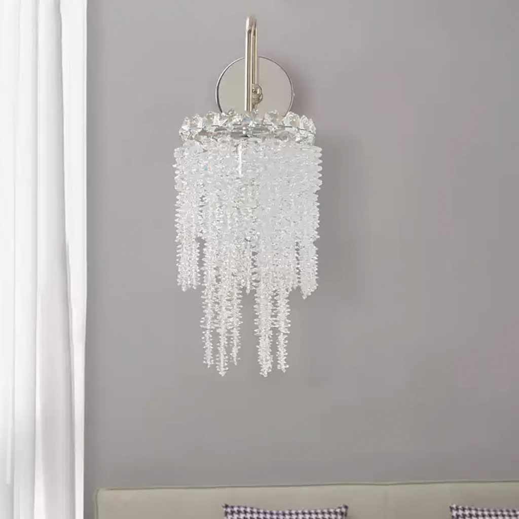 Wall Sconce Light Modern Crystal Waterfall Silver