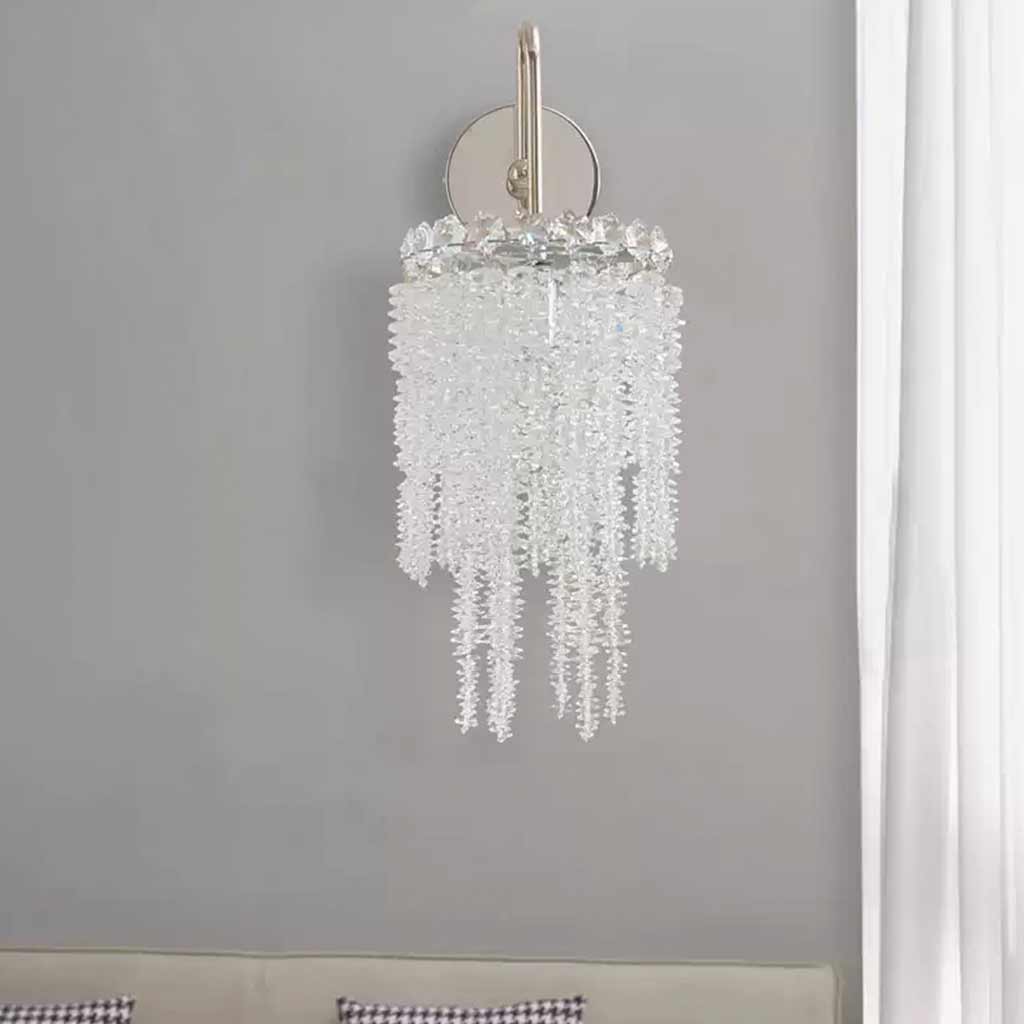 Wall Sconce Light Modern Crystal Waterfall Silver