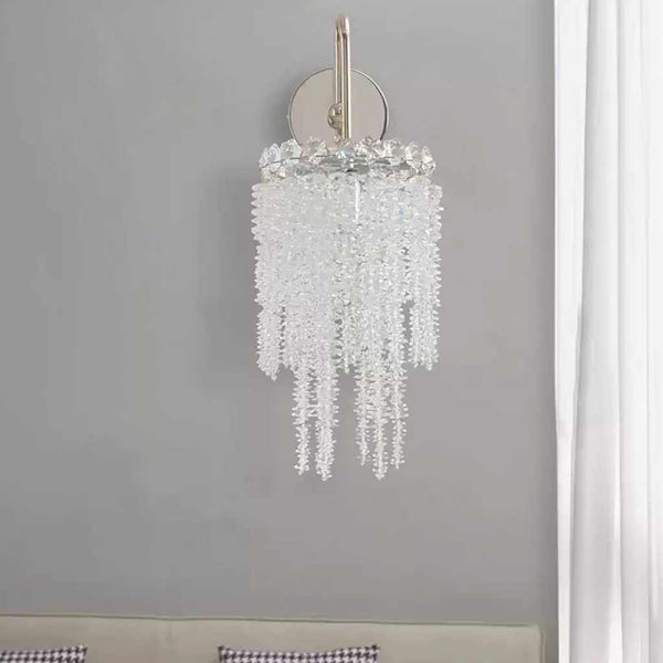 Wall Sconce Light Modern Crystal Waterfall Silver